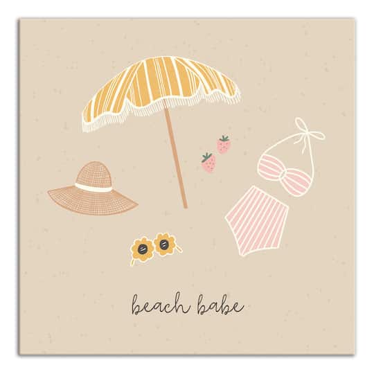 Beach Babe Essentials 16" x 16" Canvas Wall Art